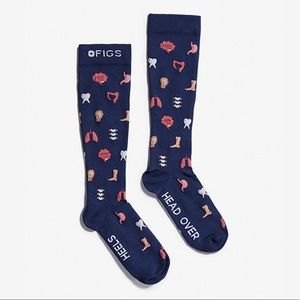 Figs Navy Head Over Heels Compression Socks